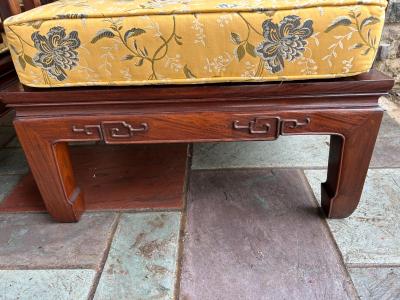 Fantastic Pair Chinoiserie Solid Rosewood Lounge Chairs Mid Century