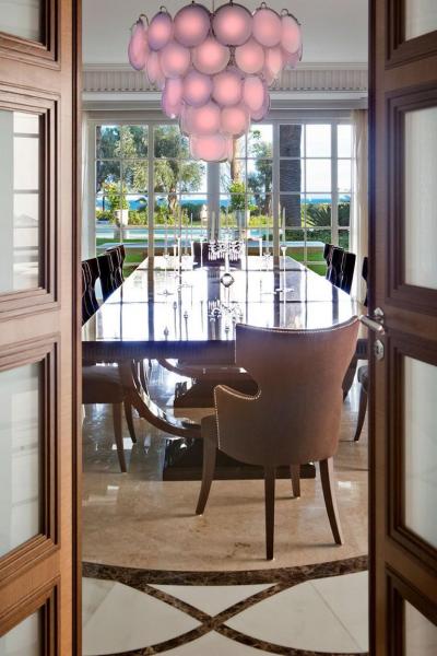 Fantastic Pink Amethyst Murano Disc Chandelier 1970s