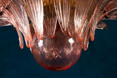 Fantastic Pink Murano Palmette Chandelier
