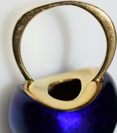 Fantastic Surreal Eye Ring Enamel 18k Diamonds