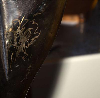 Fantastic floor lamp in polished bronze