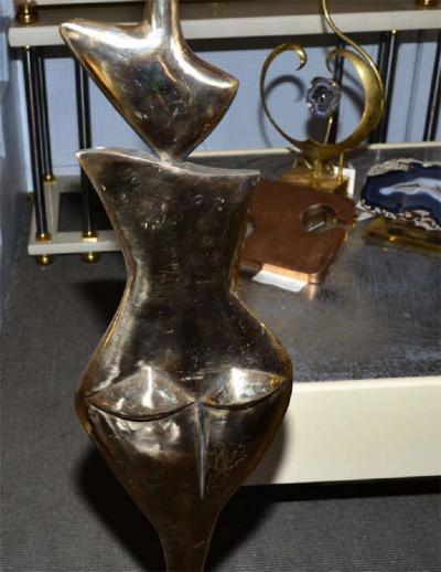 Fantastic floor lamp in polished bronze