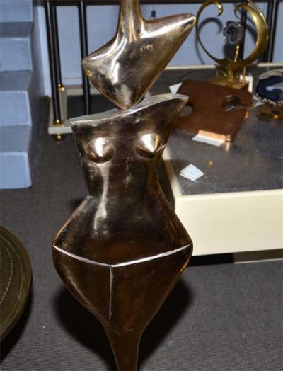 Fantastic floor lamp in polished bronze