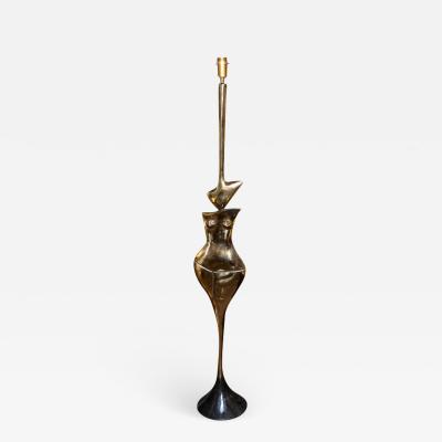 Fantastic floor lamp in polished bronze