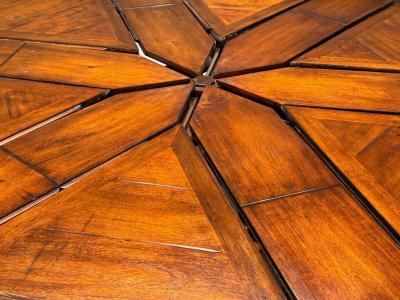 Farmhouse Style Walnut Jupe Round Dining Table USA 20th C 