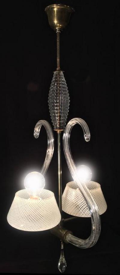 Fascinating Chandelier Murano Reticello 1940s