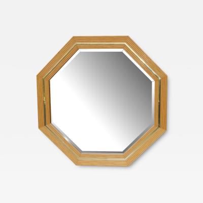 Faux Bamboo And Brass Large Octagonal Mirror