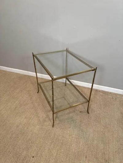 Faux Bamboo Brass Glass table