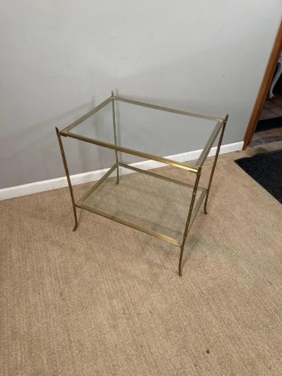 Faux Bamboo Brass Glass table