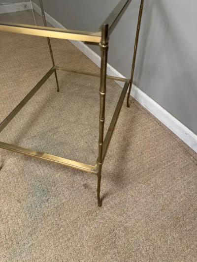 Faux Bamboo Brass Glass table