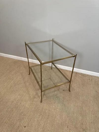 Faux Bamboo Brass Glass table