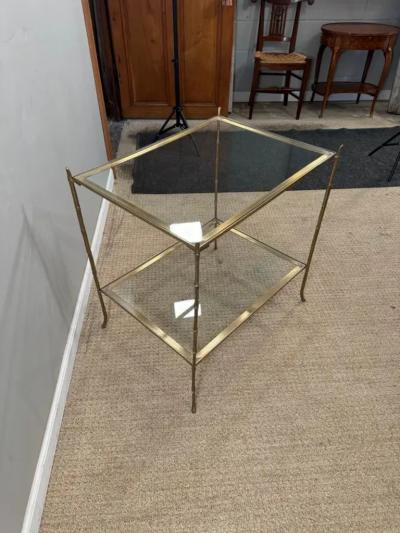 Faux Bamboo Brass Glass table