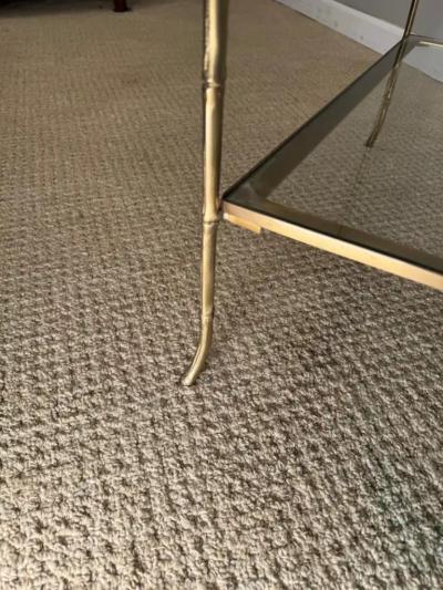 Faux Bamboo Brass Glass table