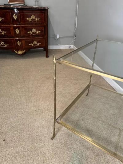 Faux Bamboo Brass Glass table