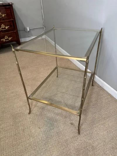 Faux Bamboo Brass Glass table