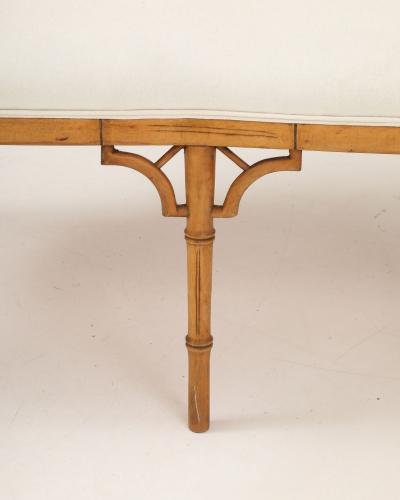 Faux Bamboo Carved Wood Settee France Mid 20th C 