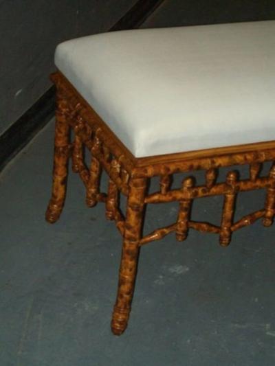 Faux Bamboo Faux Bois Bench