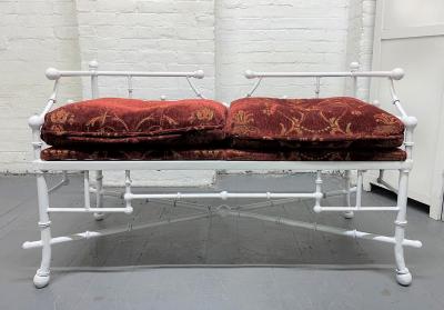 Faux Bamboo Iron Bench