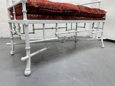 Faux Bamboo Iron Bench