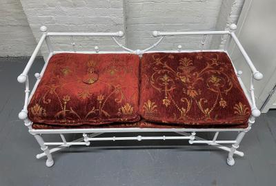 Faux Bamboo Iron Bench