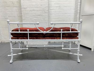 Faux Bamboo Iron Bench