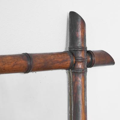 Faux Bamboo Mirror in Solid Wood 1940s