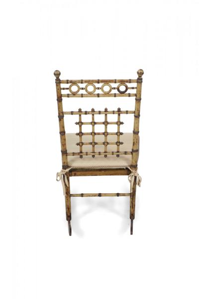 Faux Bamboo Small Cane Seat Rocking Chair