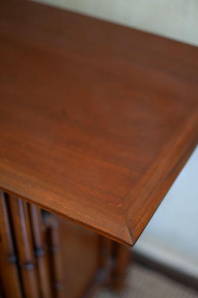 Faux Bamboo Wood Sideboard 1980s