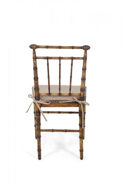 Faux Bamboo and Cane Seat Side Chair