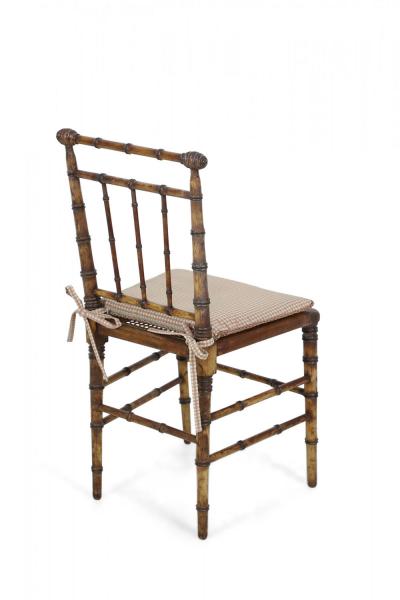 Faux Bamboo and Cane Seat Side Chair