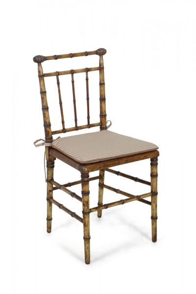 Faux Bamboo and Cane Seat Side Chair