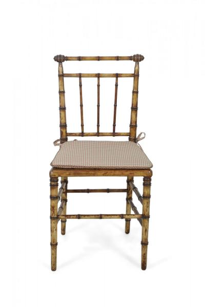 Faux Bamboo and Cane Seat Side Chair