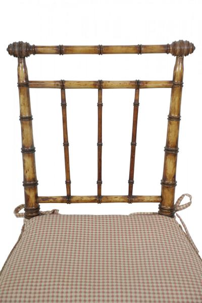Faux Bamboo and Cane Seat Side Chair