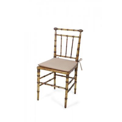 Faux Bamboo and Cane Seat Side Chair