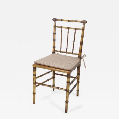 Faux Bamboo and Cane Seat Side Chair