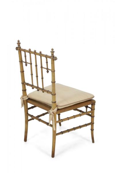 Faux Bamboo and Cane Seat Side Chair