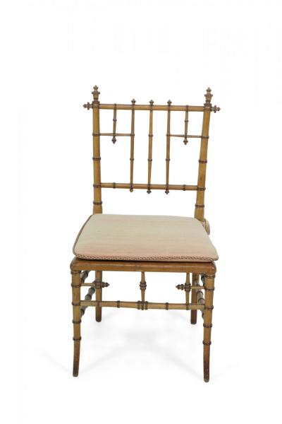 Faux Bamboo and Cane Seat Side Chair