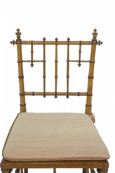 Faux Bamboo and Cane Seat Side Chair