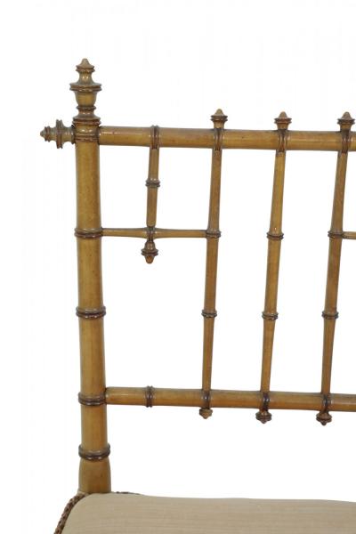 Faux Bamboo and Cane Seat Side Chair