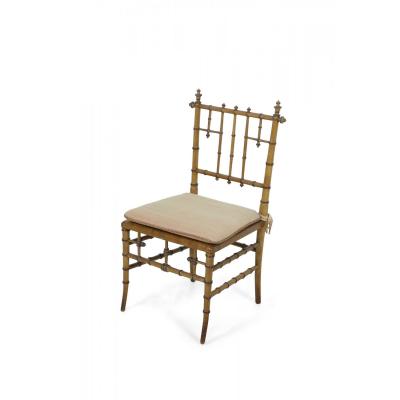 Faux Bamboo and Cane Seat Side Chair