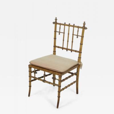 Faux Bamboo and Cane Seat Side Chair