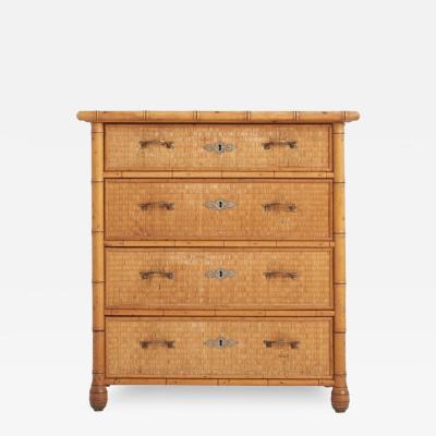 Faux Bamboo and Rattan Chest of Drawers