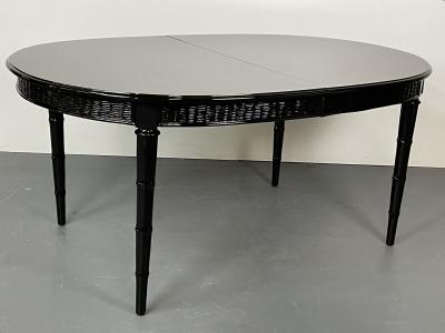 Faux Bamboo and Wicker Dining Table Ebony American of Martinsville