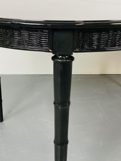 Faux Bamboo and Wicker Dining Table Ebony American of Martinsville