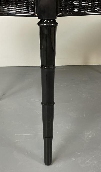 Faux Bamboo and Wicker Dining Table Ebony American of Martinsville