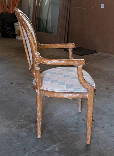 Faux Bois Branch Form Upholstered Armchairs