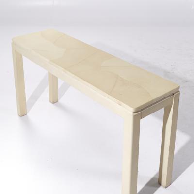 Faux Goat Skin Postmodern Console Table