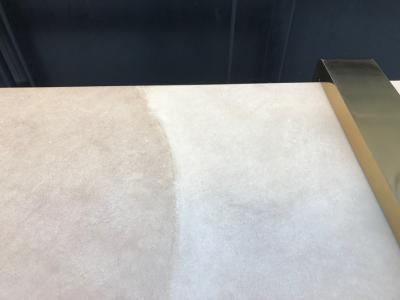 Faux Goatskin and Brass Console