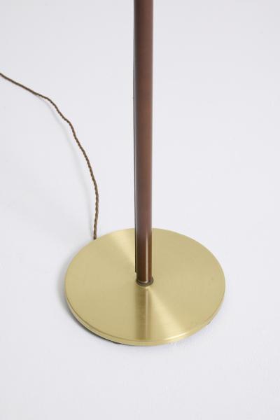 Faux Leather and Brass Floor Lamp