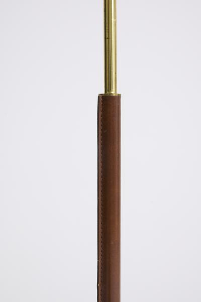 Faux Leather and Brass Floor Lamp